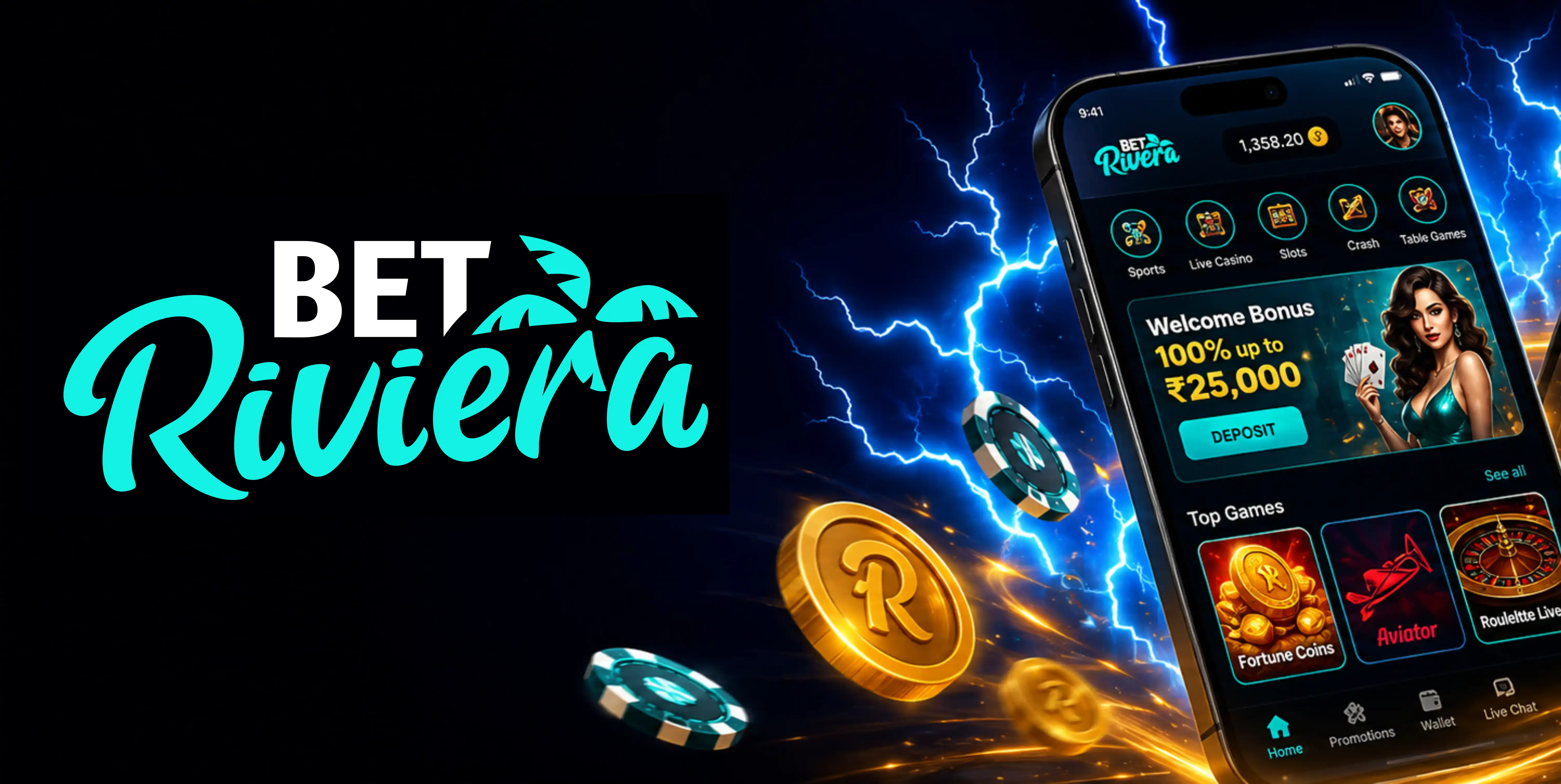 Capture d'écran de l'app BetRiviera Casino